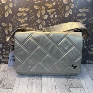 Lug Huddle Quilted Shoulder‎ Bag - Metallic Champagne with Webbed Strap Only